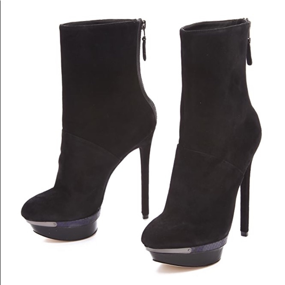 Brian Atwood Black Suede Boots US 8.5